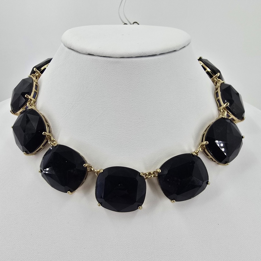 Brooks Brothers Blue Glass Necklace Set Bracelet Earrings Gold tone Classic - Picture 7 of 10